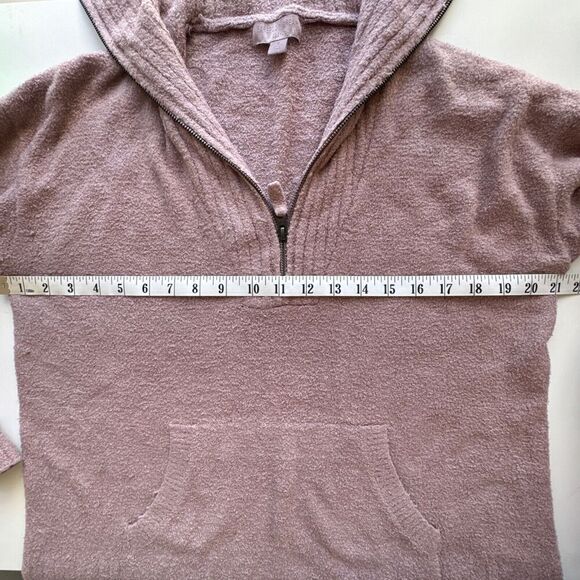 Barefoot Dreams Cozychic Lite Half Zip Knit Mauve Tunic Sweater Women Medium - Picture 6 of 9